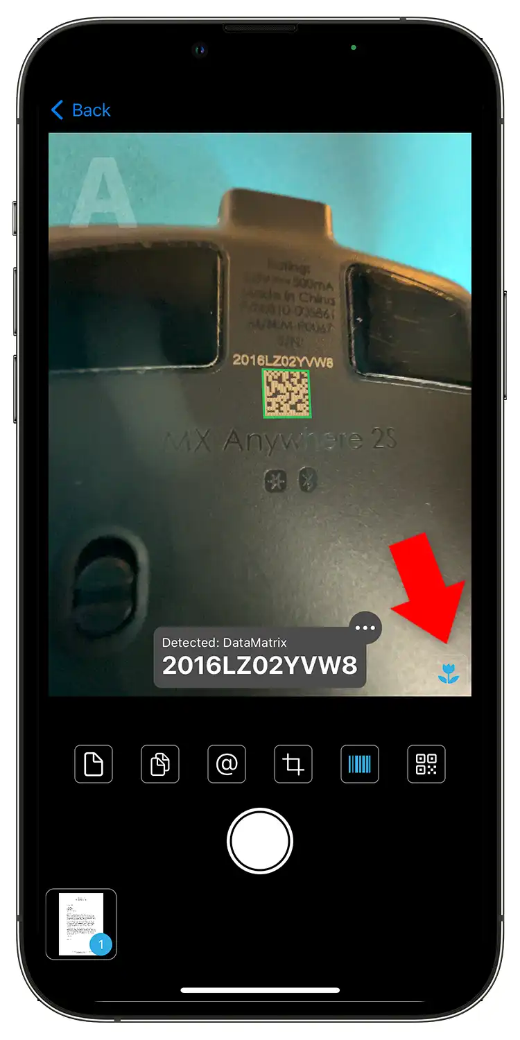 CoScan iPhone Scanner App Macro DataMatrix Barcode
